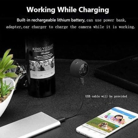 Mini WiFi Camera working while charging with power bank